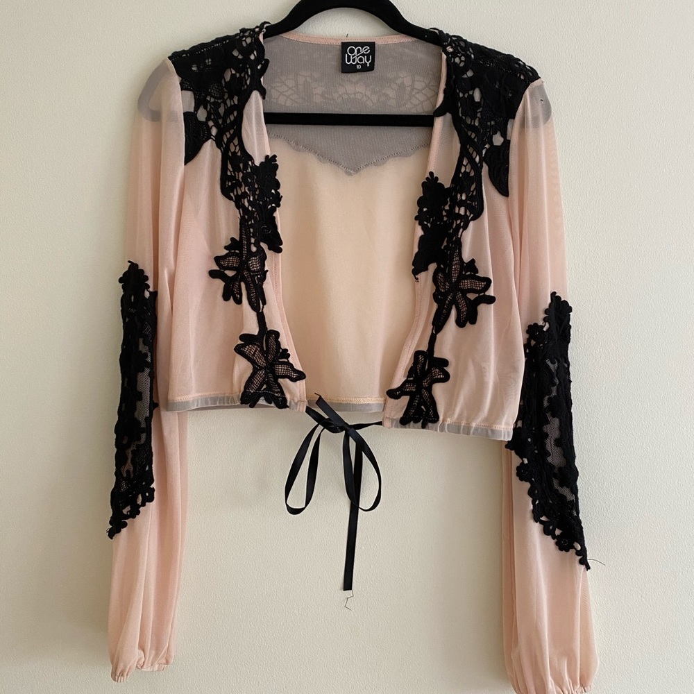 Mesh Top with Floral Design